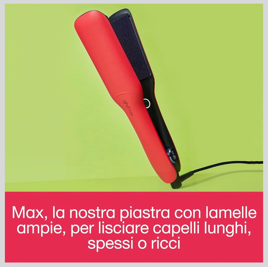 ghd Max Styler - Piastra per capelli con lamelle ampie - Edizione Limitata (Rosso Acceso)